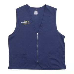 Proud Walmart Associate Adult Medium Employee Uniform Vest Zip Blue Polyester